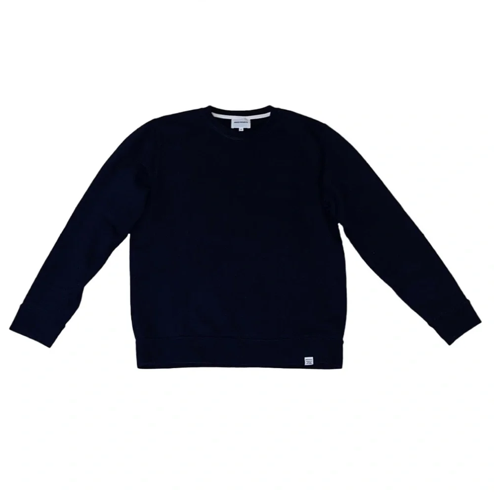 Norse Projects Navy Vagn Classic Crew Long Sleeve Cotton Sweatshirt Size M - Picture 1 of 10